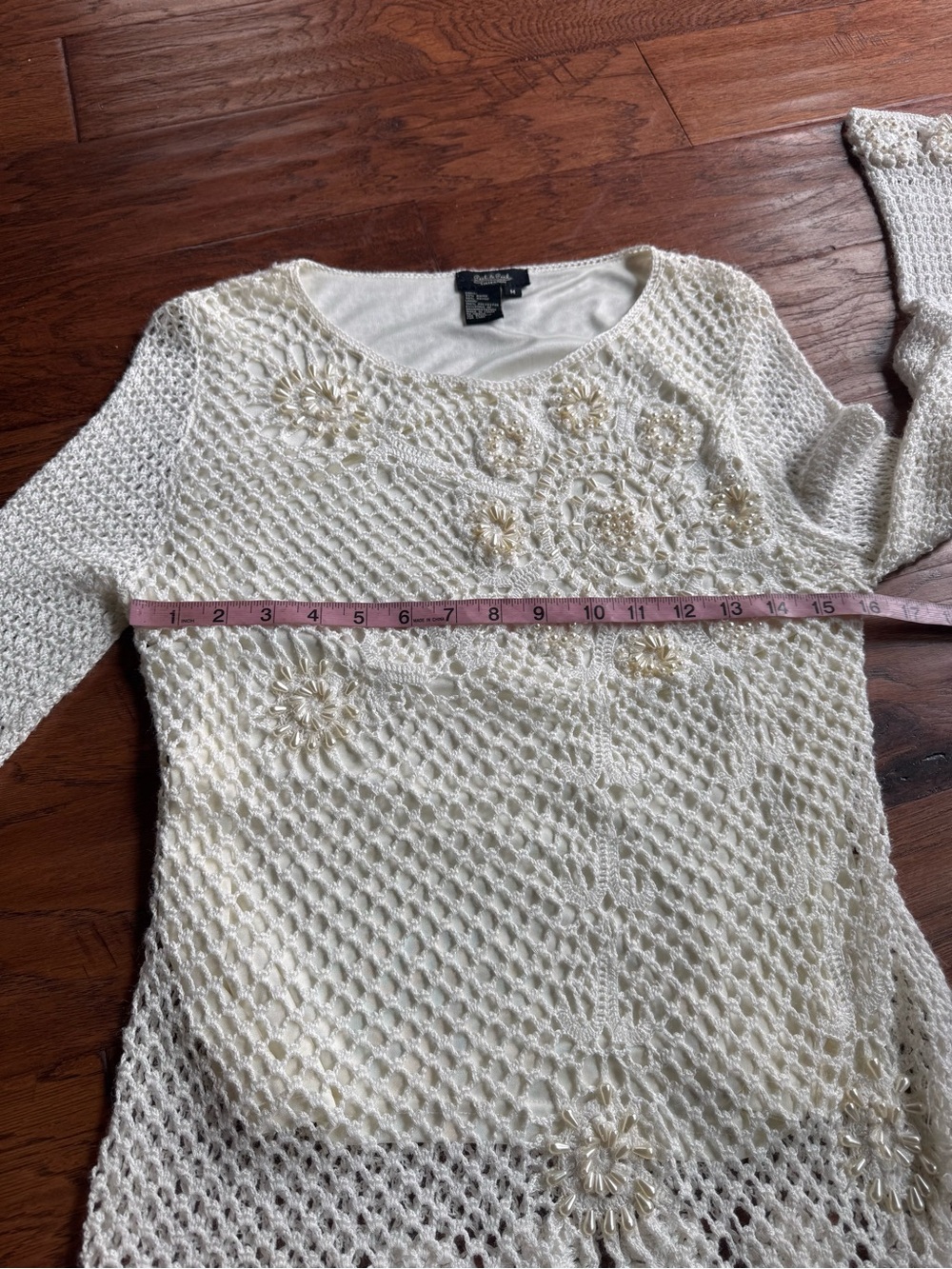 Peck & Peck Crochet Beaded Knit Sweater - Picture 11 of 14